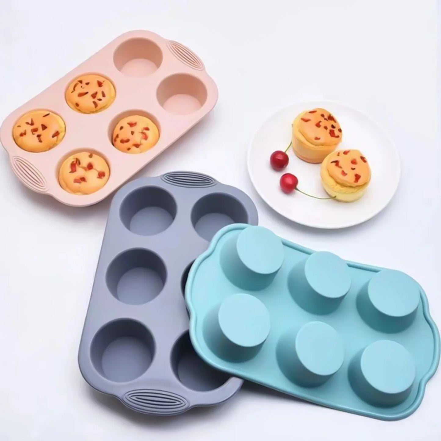 Flexible Silikon-Muffinform 6 Tassen – Antihaft - spülmaschinenfest fürs Backen