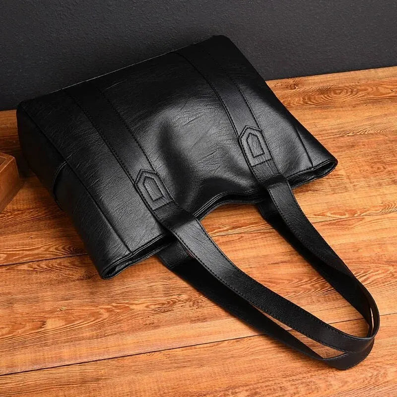 Große PU Leder Umhängetasche Damen Vintage Stil – Viel Stauraum - Komfort