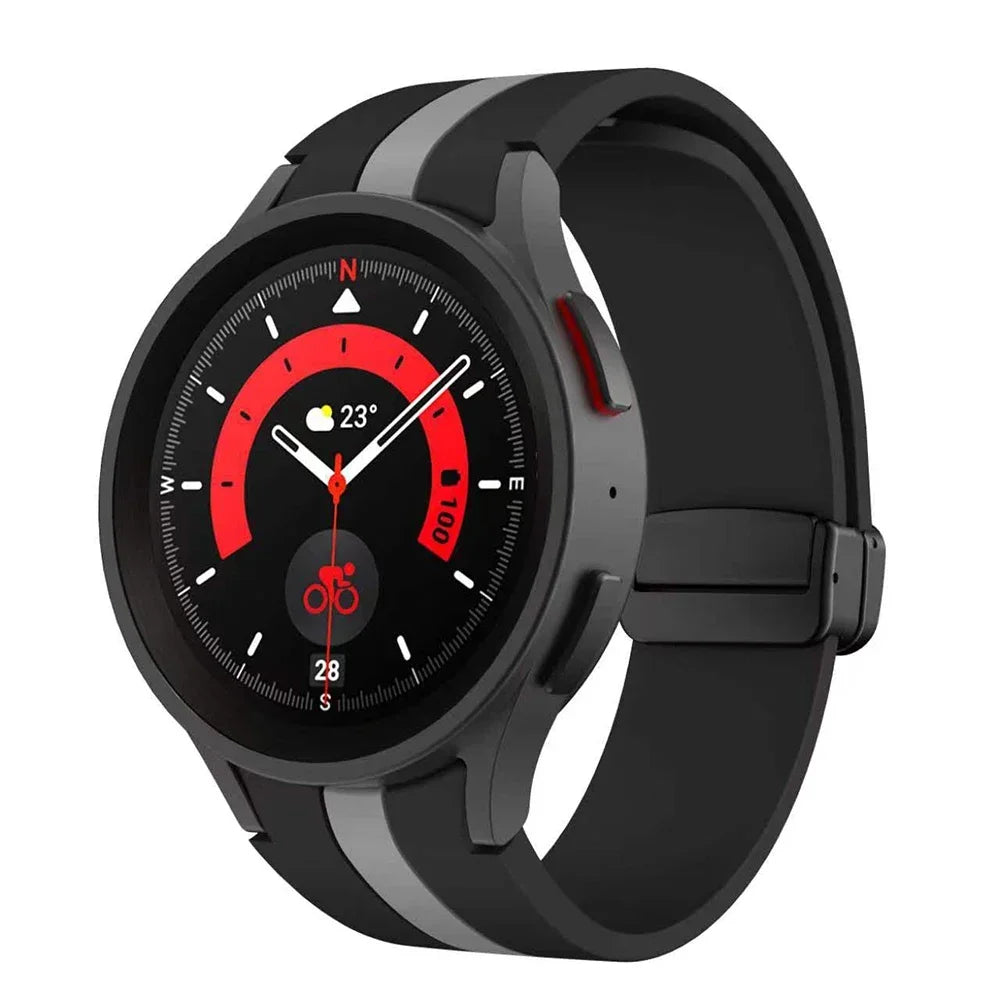 Komfort - Stil vereint: Atmungsaktives Silikonarmband mit Magnetschnalle für Galaxy Watch