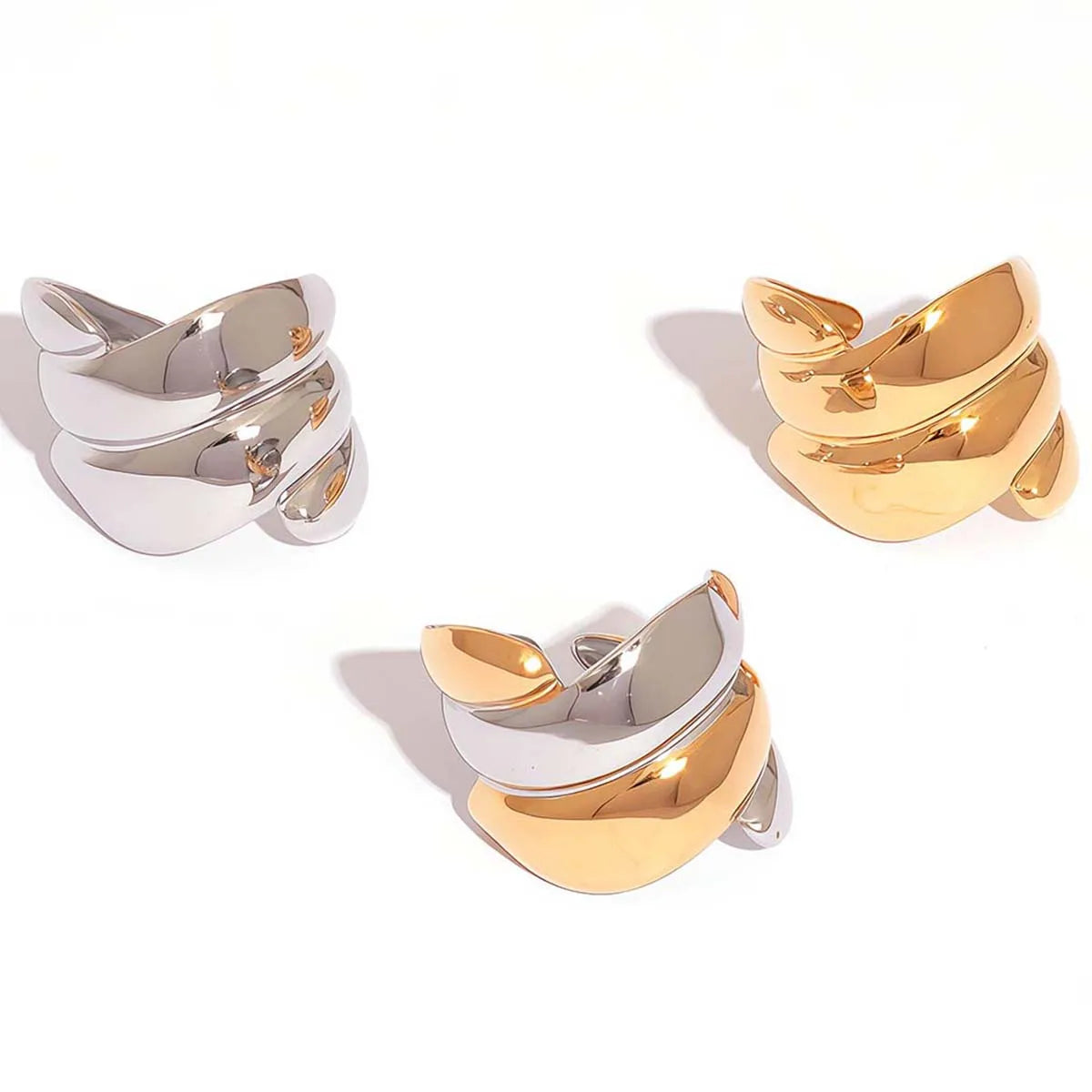 Verstellbare Unregelmäßige Ringe Set | Gold Silber Optik | Unisex Goth Punk Schmuck