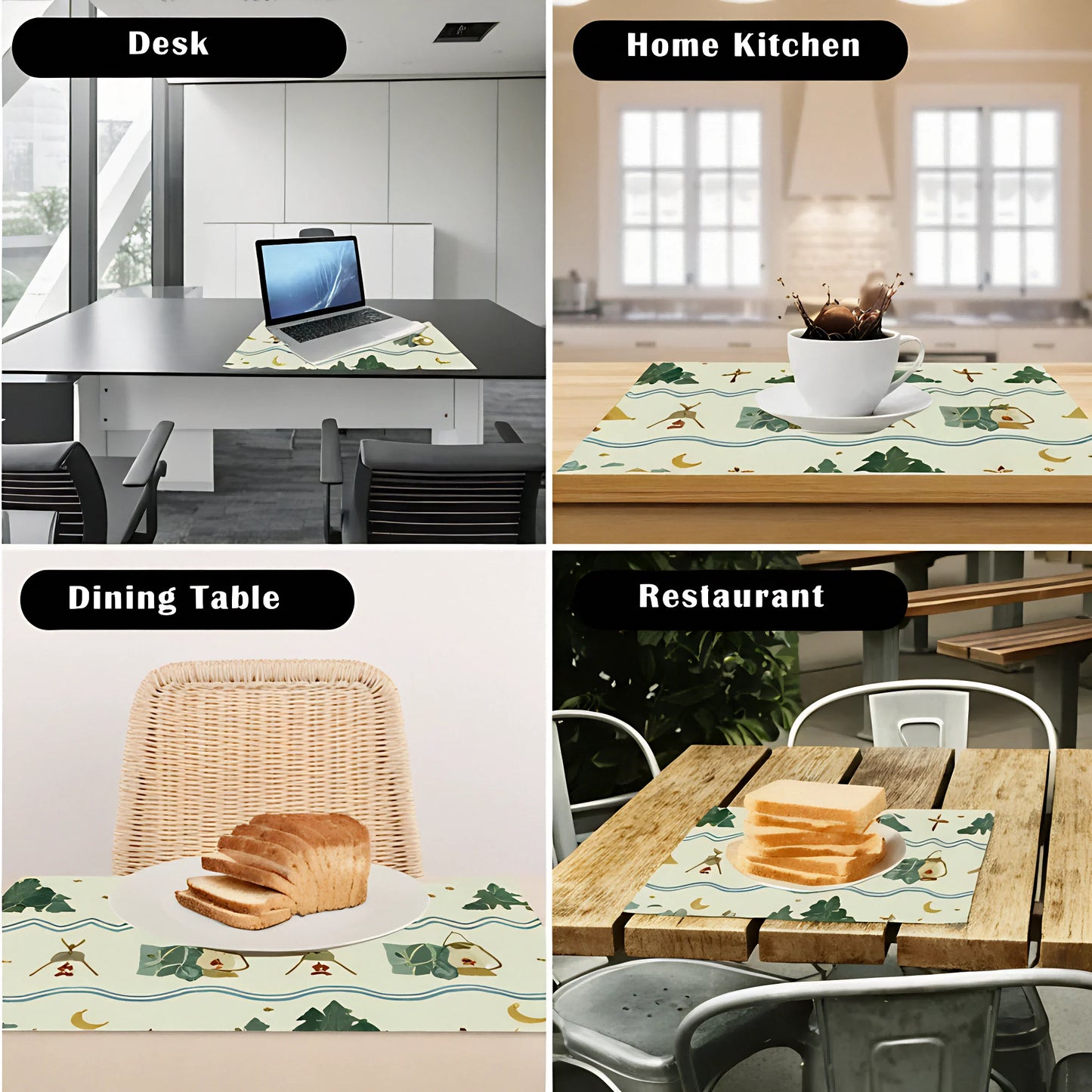 Pflegeleichte Tischsets im nordischen Design wasser- und ölresistent in verschiedenen Sets