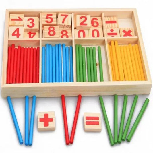 Spielerisch Mathe lernen: Holz-Zählstäbe Montessori-Lernbox für 3-6 Jahre