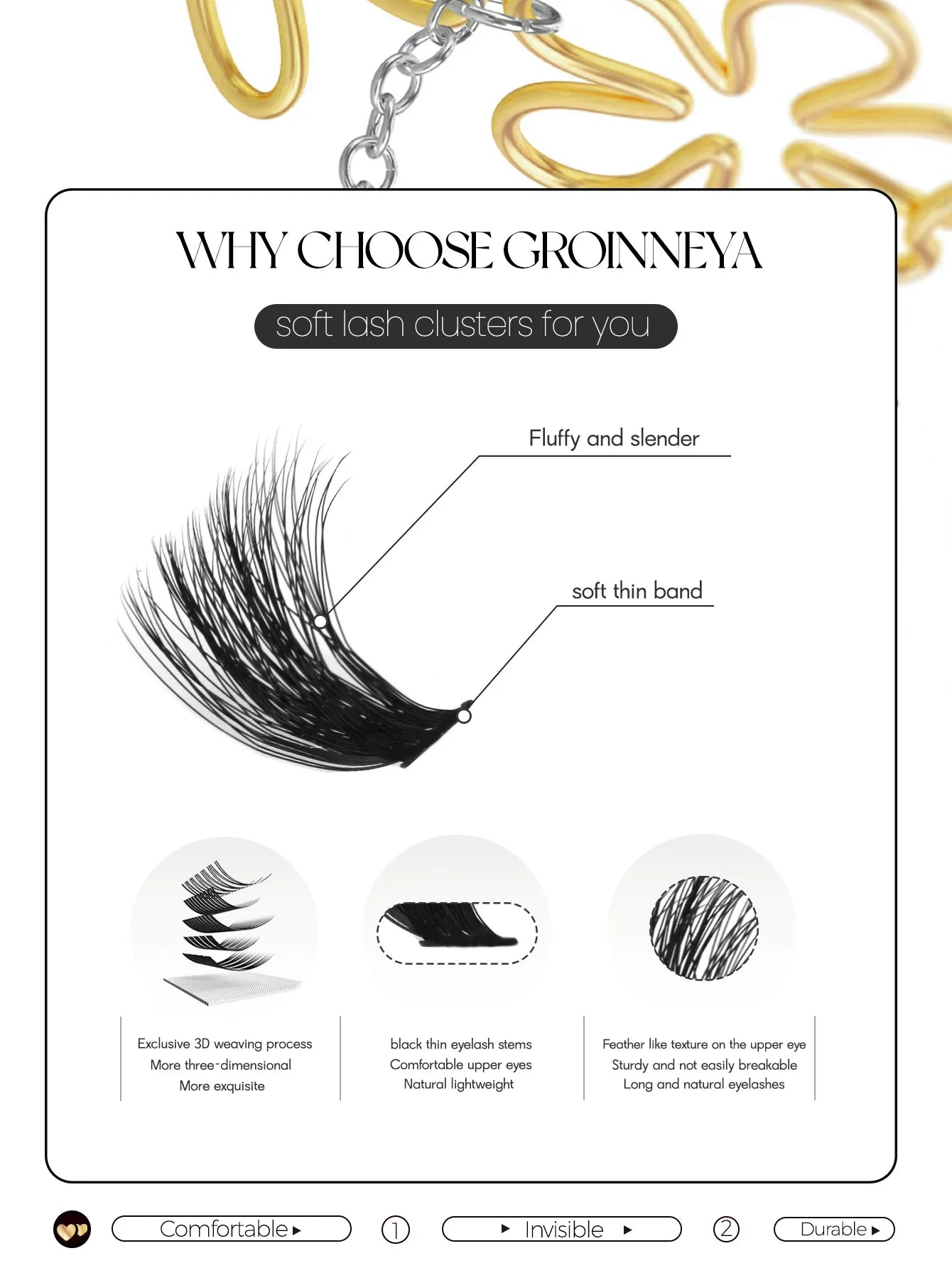 Natürlicher Glamour: Handgemachte C-Locken Cluster-Wimpern im Mix-Tablett