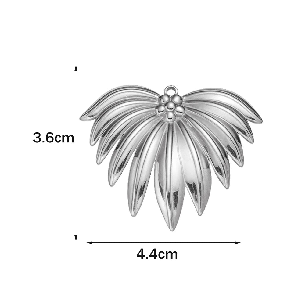 2 Stück goldene Edelstahl Herz Blatt Charms für DIY Schmuckherstellung