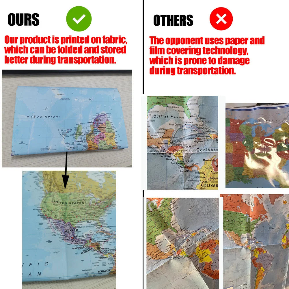 Dekorative Weltkarte Leinwand Poster für Büro und Zuhause