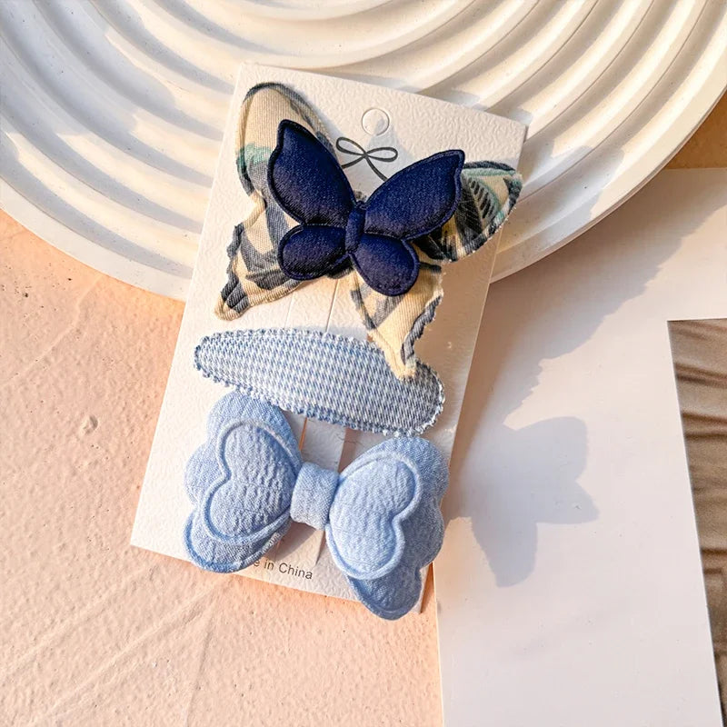 Bunte Doppel-Schicht Schmetterling Haar Clips für Mädchen