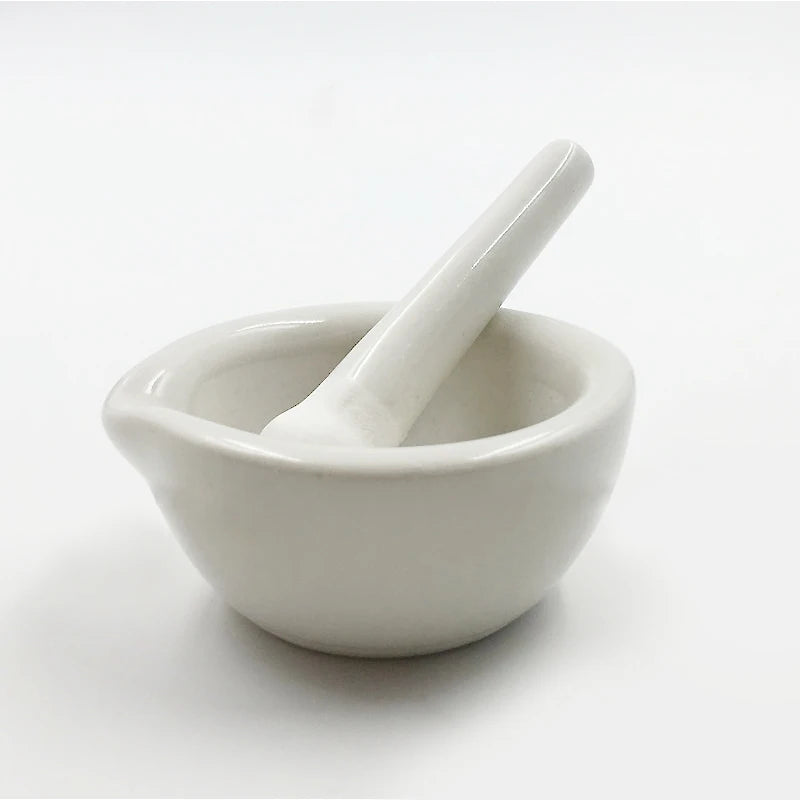 6 ml Porzellan Mörser - Stößel Set – Präzises Mahlen für Kräuter - Samen