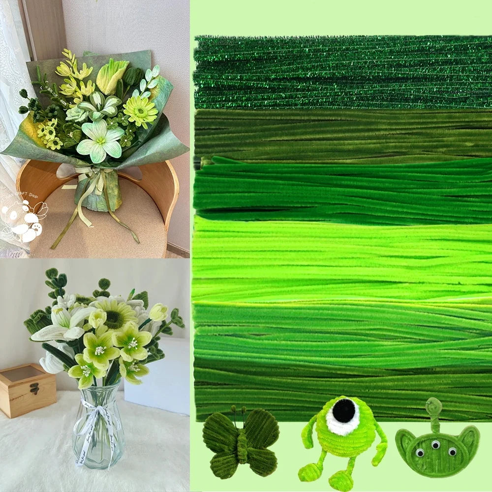Pfeifenreiniger Set 100/300 Stück 6 Farben Farbverlauf für DIY Basteln