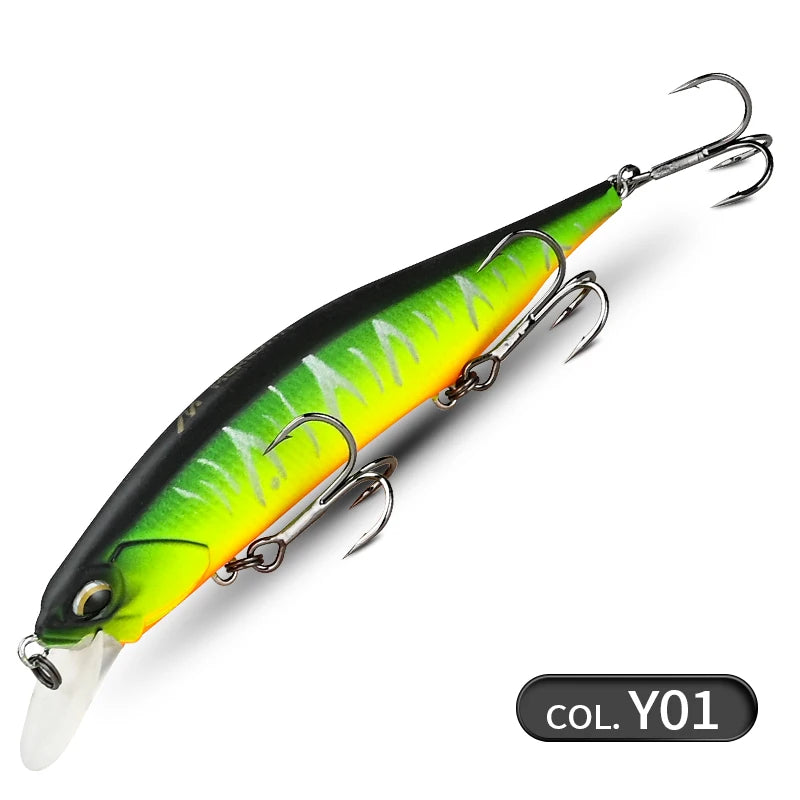 Realistischer Jerkbait Wobbler 110mm 17g mit 3 starken Haken, 12 Farben