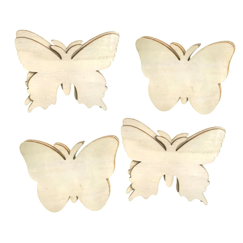 10 Holzscheiben DIY Set Schmetterling und Blume für kreative Dekoration