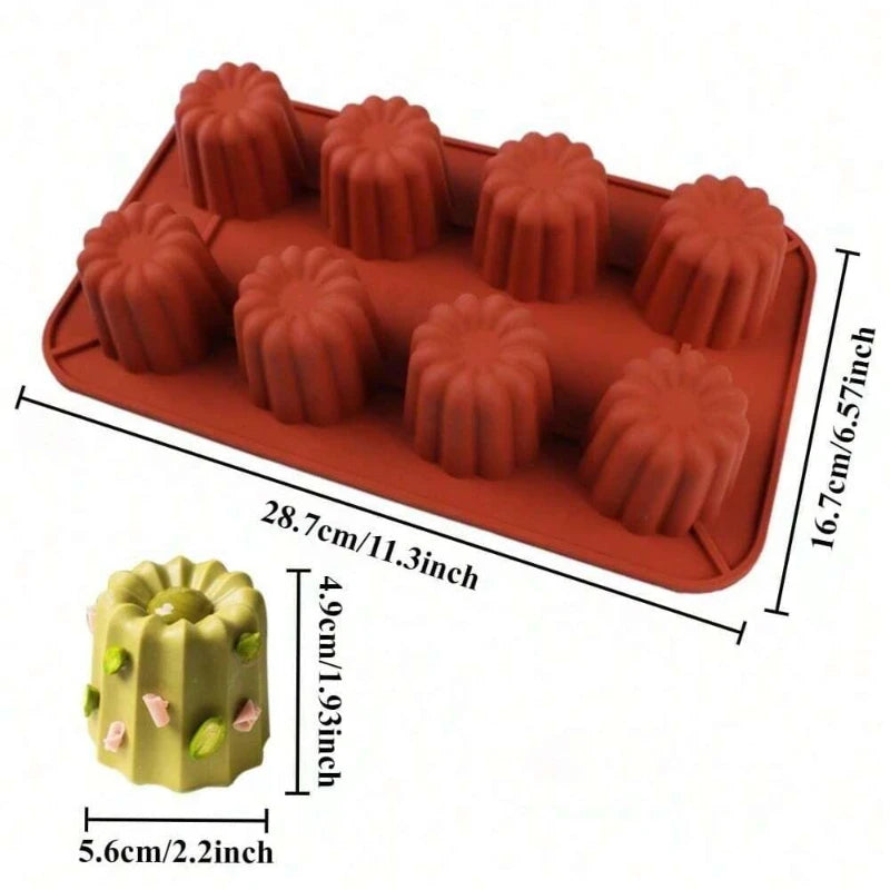 Silikonbackform mit 8 oder 18 Mulden, Antihaft Mini Canele Kaninchen Kuchen
