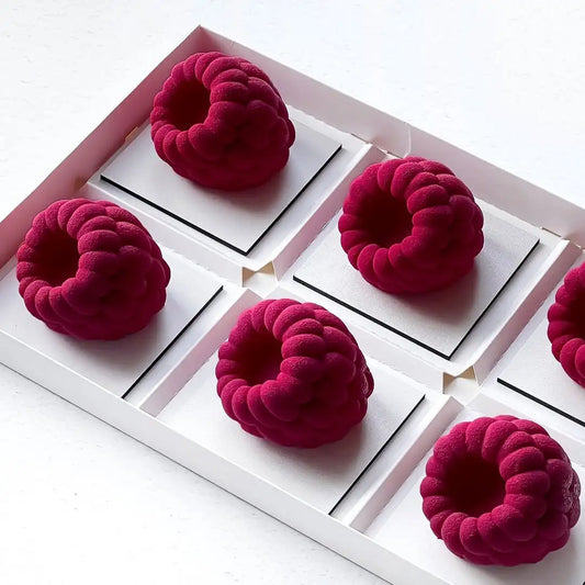 Silikon Kuchenform mit 6 12 oder 24 Himbeerzellen für Desserts