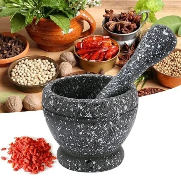 Robustes Harz-Mörser-Set – Leicht - langlebig für Kräuter, Knoblauch - Gewürze