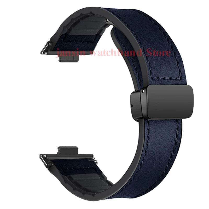 Sport Armband Leder Silikon für Watch Fit Serie Magnetverschluss