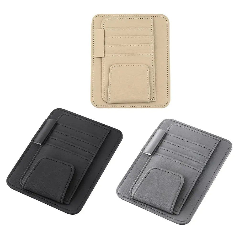 Auto Sonnenblenden Organizer aus langlebigem PU-Leder mit Brillenhalter