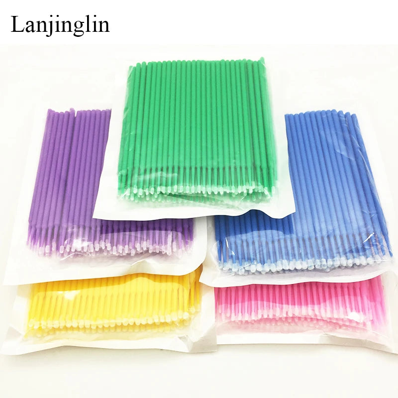 Präzise Mikrobürsten 100er Set – Bunte Nylongriffe für Make-up - Wimpern