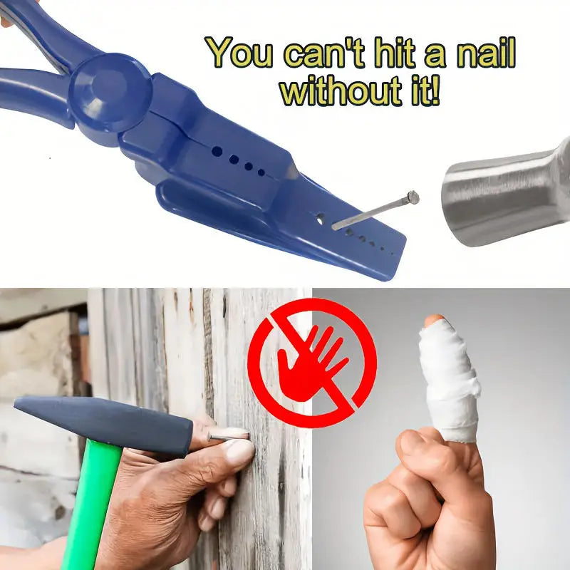 Sicherheitszange als Nagelhalter für Heimwerker