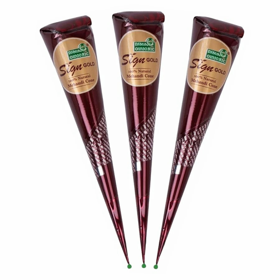 Henna-Creme Set Braun und Rot für temporäre Hauttattoos 3 Stück