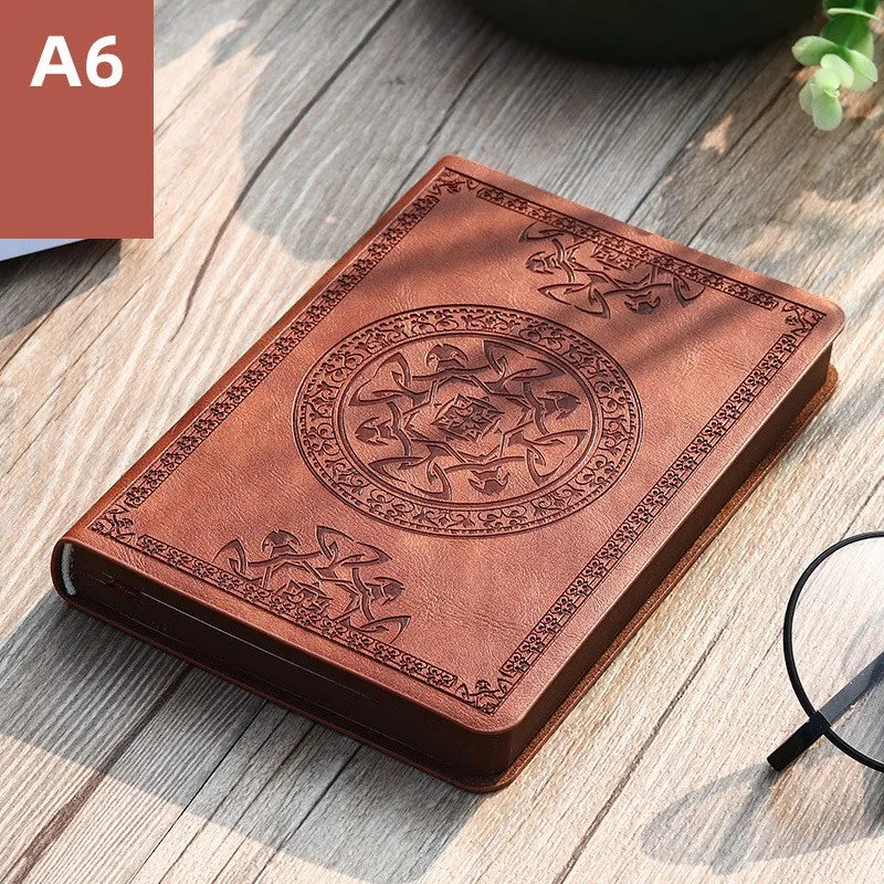A6 Retro Mini Notizbuch PU Leder mit Taschen – Tragbar für Büro Buchhaltung
