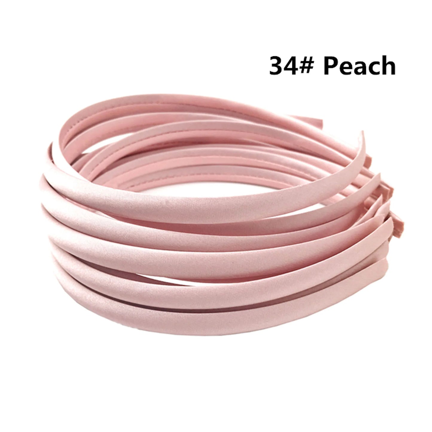 Stoffbezogenes Haarband 1 cm Breite Unisex 10/60 Stück bunte Farben