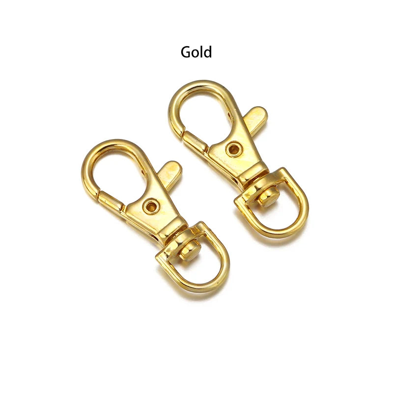 Vielseitiges 10er-Set Schlüsselanhänger mit drehbarem Karabiner, gold - silber