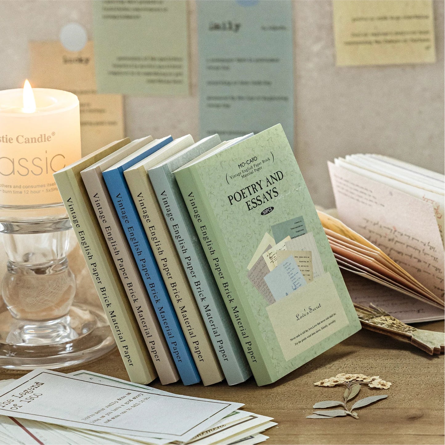 50 Blatt Vintage Scrapbook Materialien Papier Combo Kit für DIY