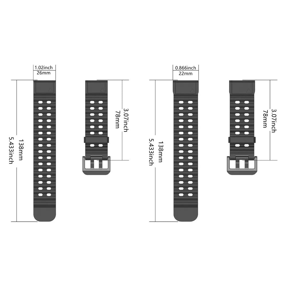 Silikon-Uhrenarmband 22-26 mm für vielseitige Smartwatch Modelle