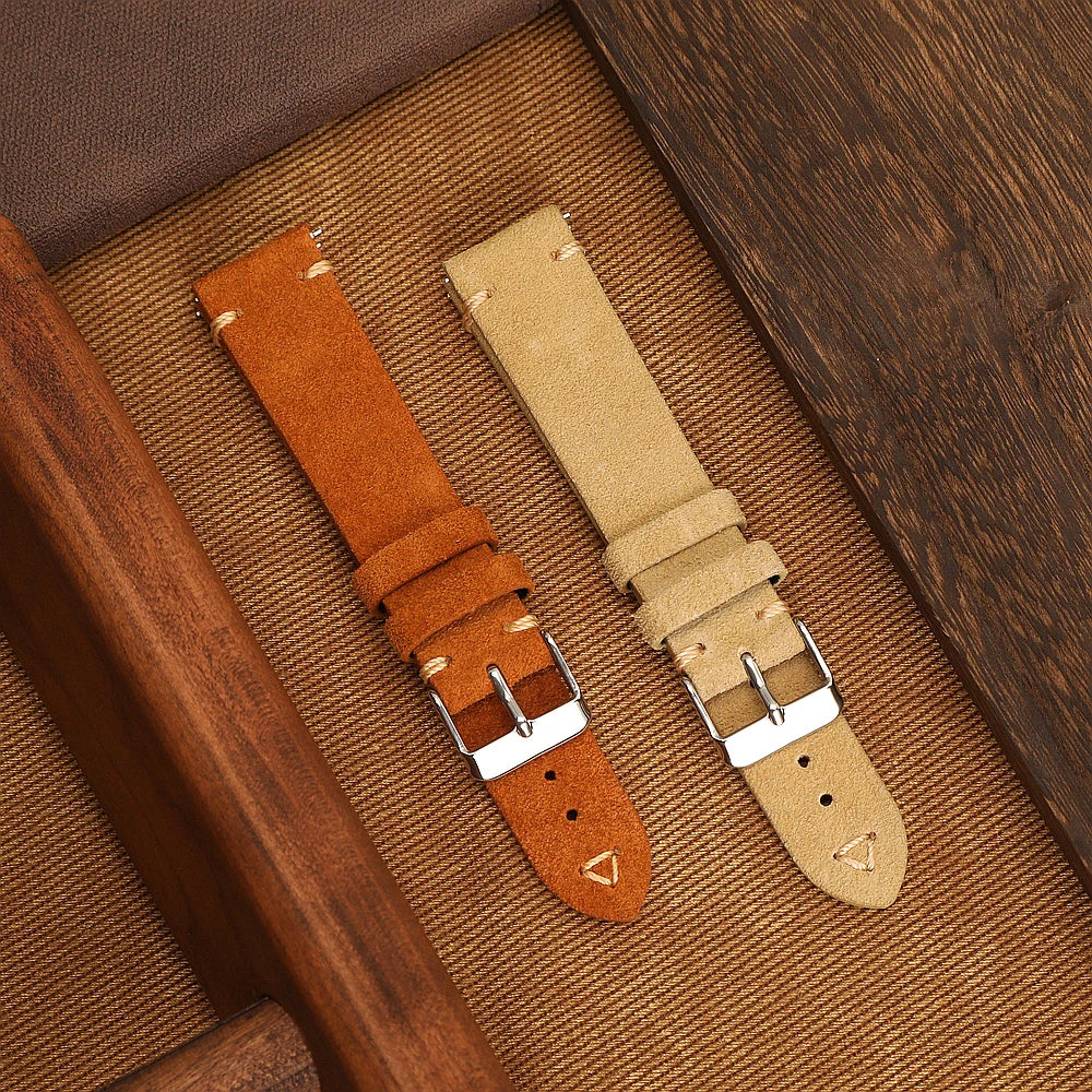 Hochwertiges Schnellverschluss-Uhrenarmband aus Wildleder in verschiedenen Größen