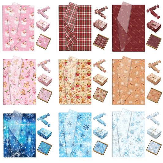 20/50 Stücke Weihnachts-Seidenpapier mit Schneeflocken- & Birnenmuster