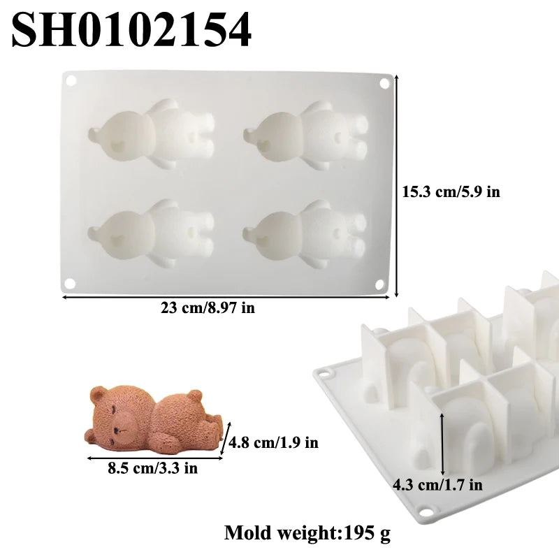 Silikon Kuchenform Schlafender Bär Mousse Gelee Backform für Dessert