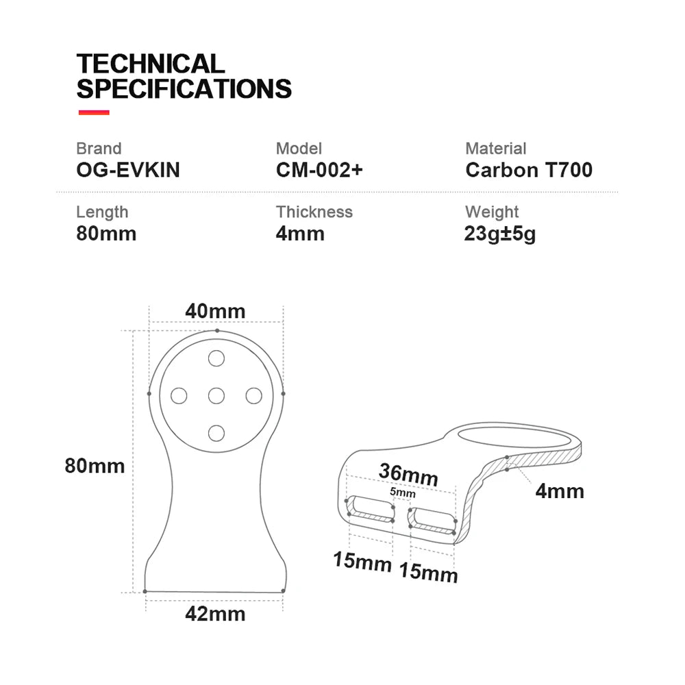 Carbon Fahrrad Computerhalterung für GPS Kamera Licht am Vorbau