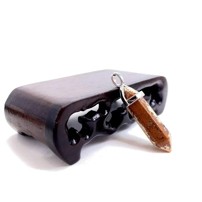 Naturstein Sechseck Stabanhänger – DIY Schmuck, Amethyst, Tigerauge Mix