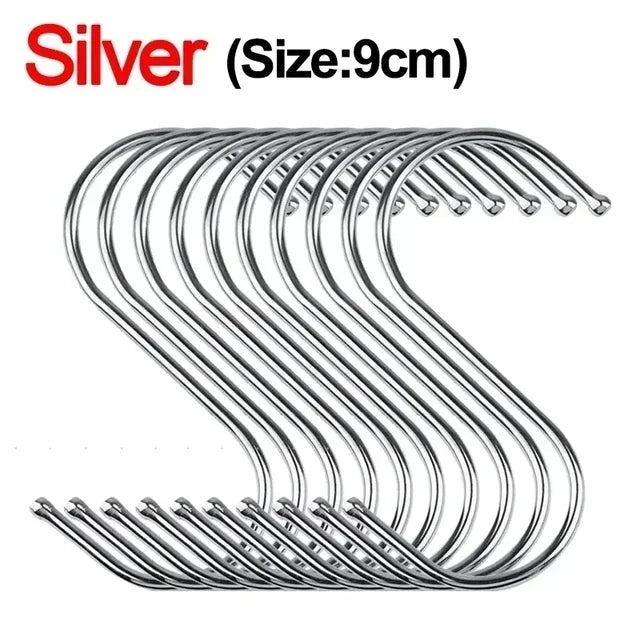 Multifunktionale Edelstahl S-Haken mit scharfer Spitze – 50 Stück 7 cm robust - rostfrei