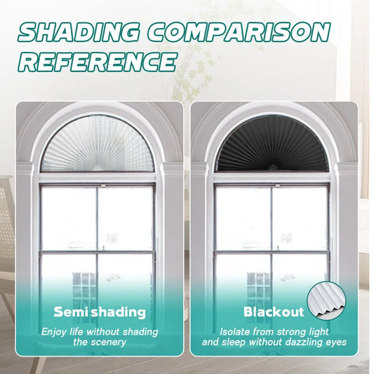 Halbkreisförmige, plissierte DIY-Jalousien für Lichtfilterung