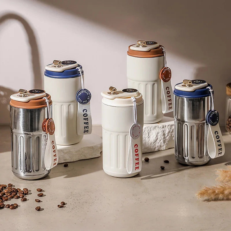 Smart Thermosflasche 450 ml Edelstahl 316 mit Temperaturanzeige - Sturzschutz