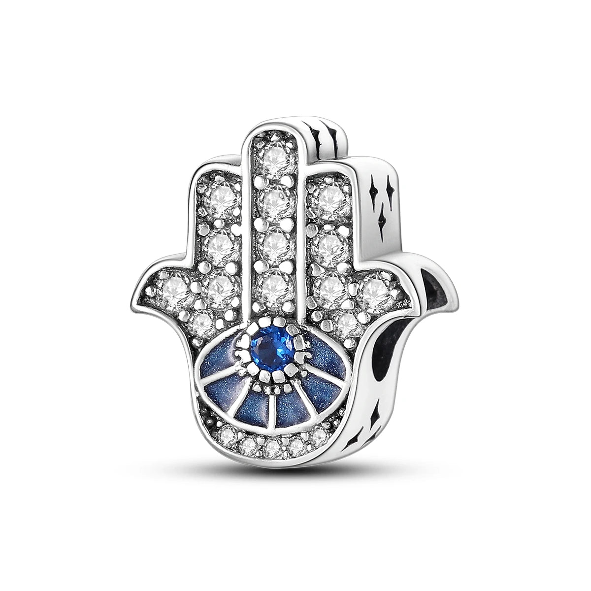 Edler Charm-Anhänger aus 925er Silber mit funkelndem blauem Zirkon – perfekt für DIY-Schmuck