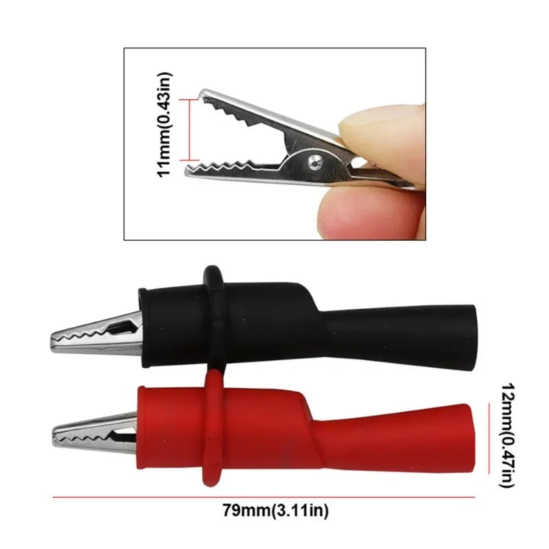 Sicher - Präzise: 2er Set Krokodilklemmen Rot/Schwarz 10A 1000V für Messungen