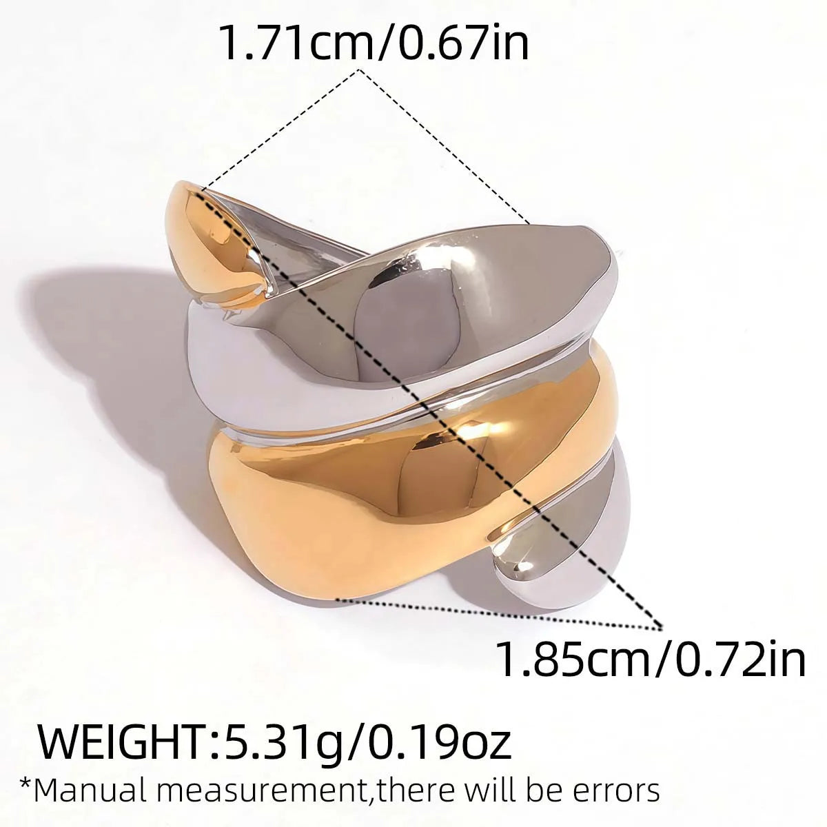 Verstellbare Unregelmäßige Ringe Set | Gold Silber Optik | Unisex Goth Punk Schmuck