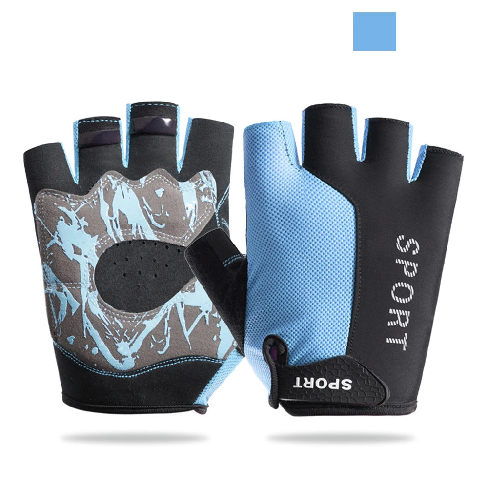 Atmungsaktive Halbfinger Radfahren Handschuhe für Damen und Herren Sport
