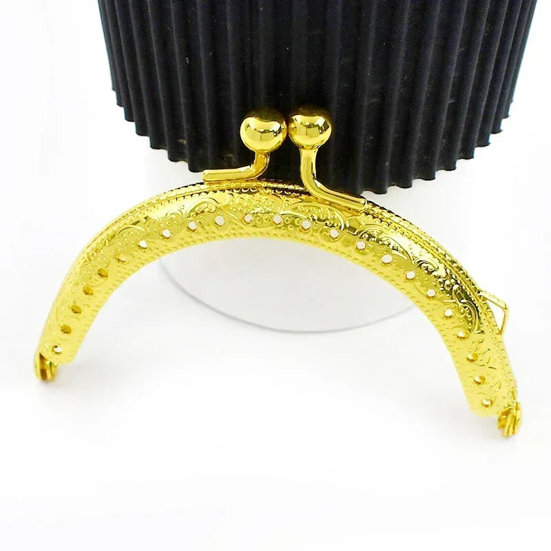 Elegante Metall-Taschengriffe 85 mm mit Kussverschluss, 5 oder 10 Stück
