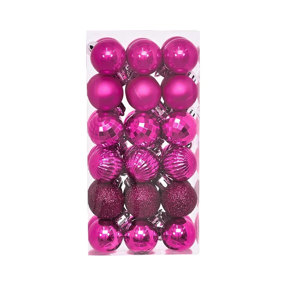 36er Set Weihnachtskugeln für festliche Baumdekoration