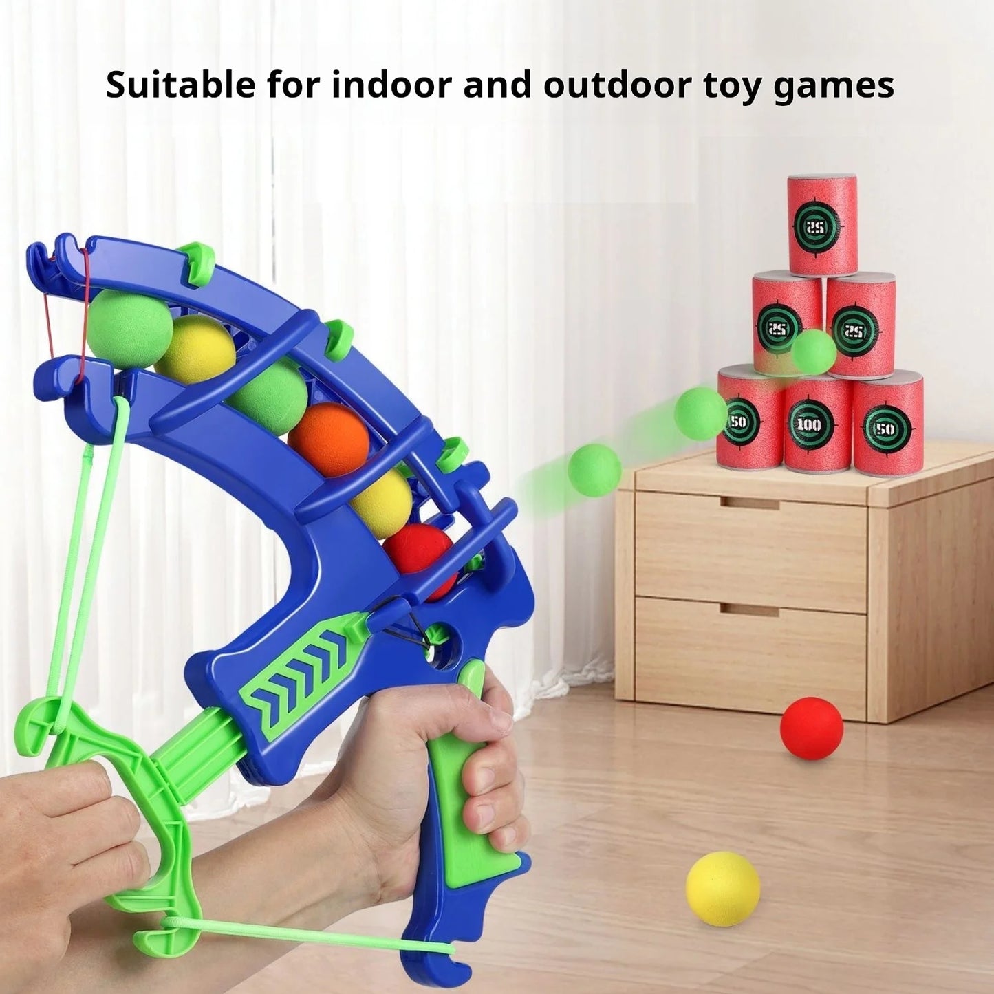 Pädagogisches Outdoor-Spiel: Sport Schleuder mit klebrigen Bällen für Kinder ab 14 Jahren