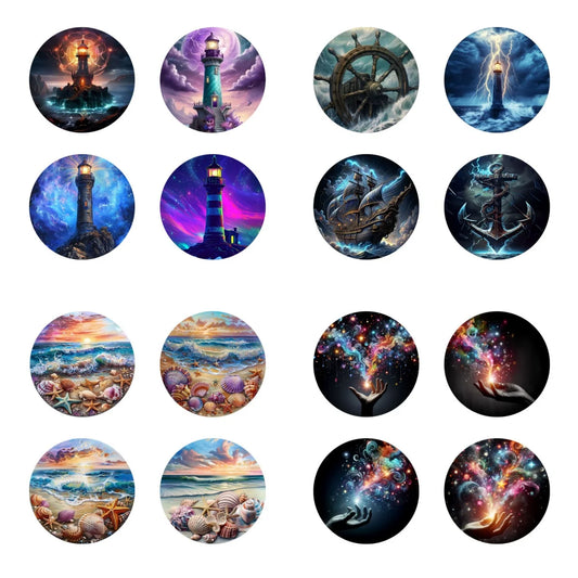 4-teiliges Holzuntersetzer Set mit Meerblick rutschfest für Küche Büro Party