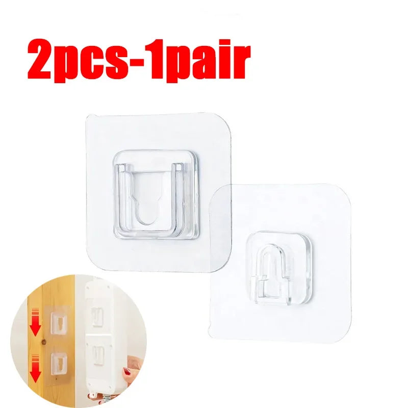 Transparente Klebehaken doppelseitig, vielseitig für Küche Bad Büro – 6x6cm