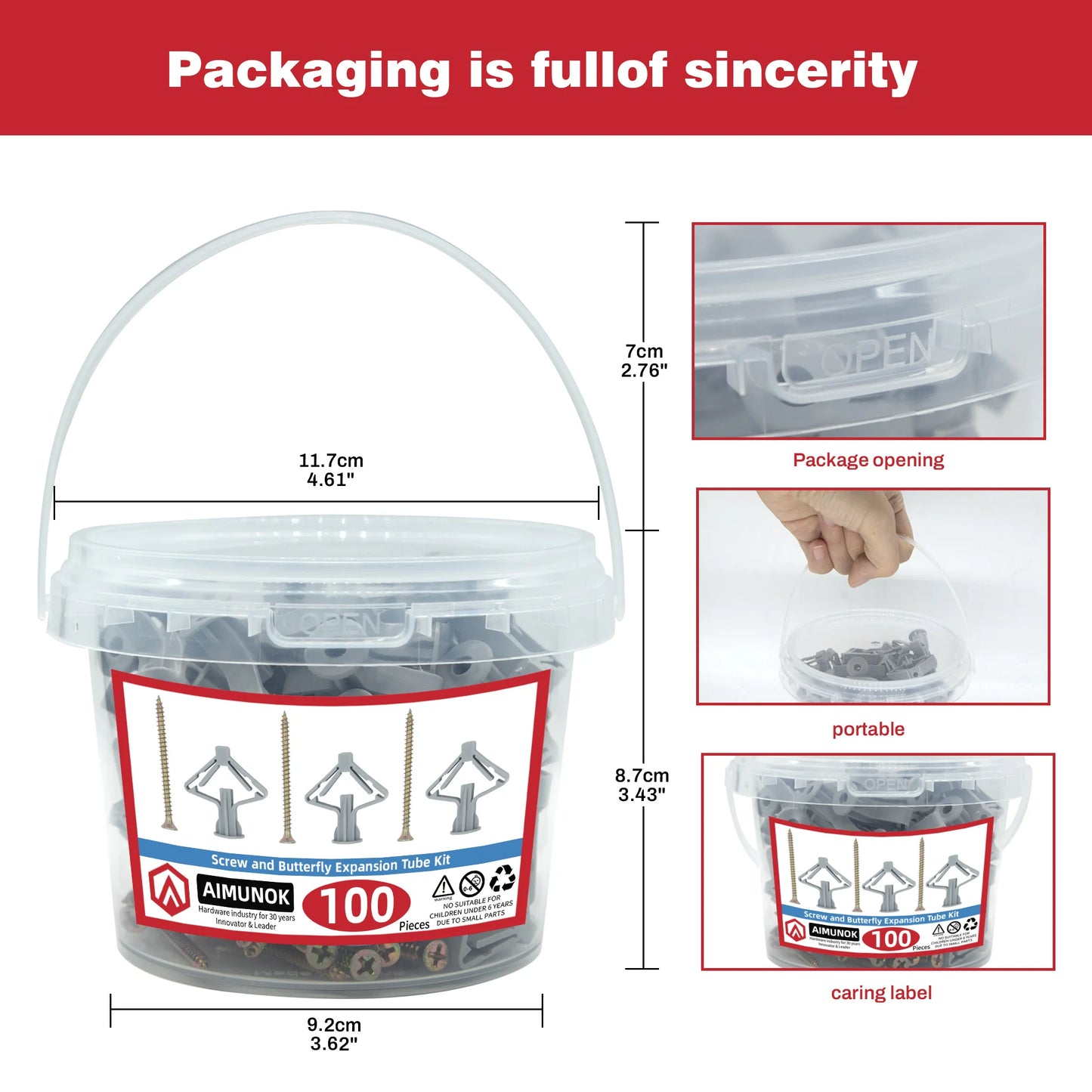 100er Set Trockenbau-Anker Hohlwand Gipskarton-Stecker M8 mit Schrauben