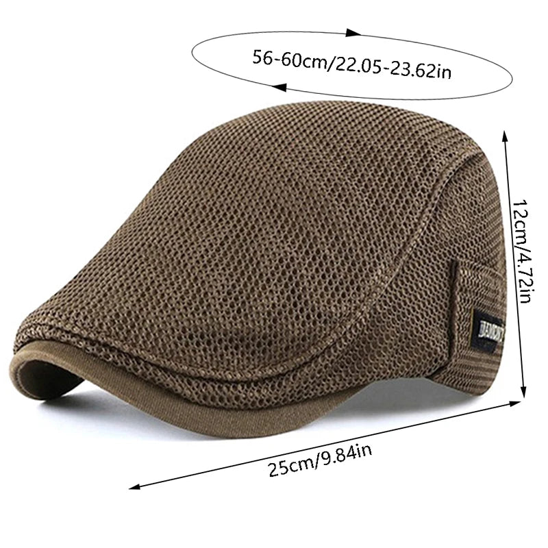 Leichte atmungsaktive Baskenmütze mit Sonnenschutz, verstellbar, unisex