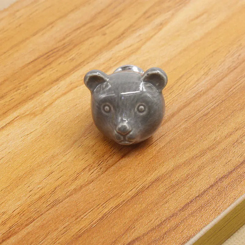 Keramik Schubladenknopf 3D Cartoon Möbelgriff in 7 Farben – Kreativ - Robust