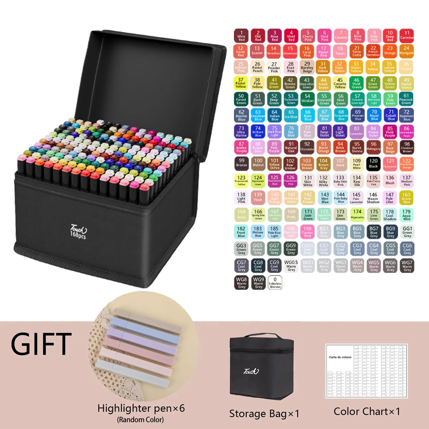 Dual Tip Permanent Marker – Hochpigmentiert, 24-262 Farben für kreative Kunst