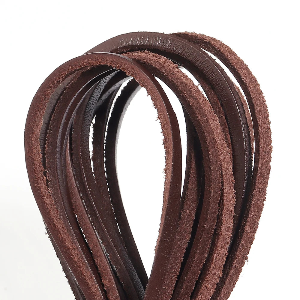 5 Yards 2 mm Dickes Echtes Leder Flaches Lederseil für Schmuck DIY-Yabubest - Home & More