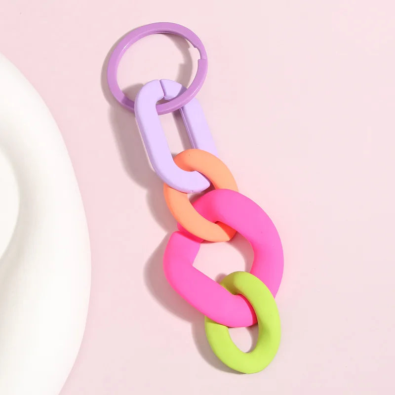 Bunte Acryl Schlüsselanhänger mit O-förmiger Schnalle – Trendiges Accessoire